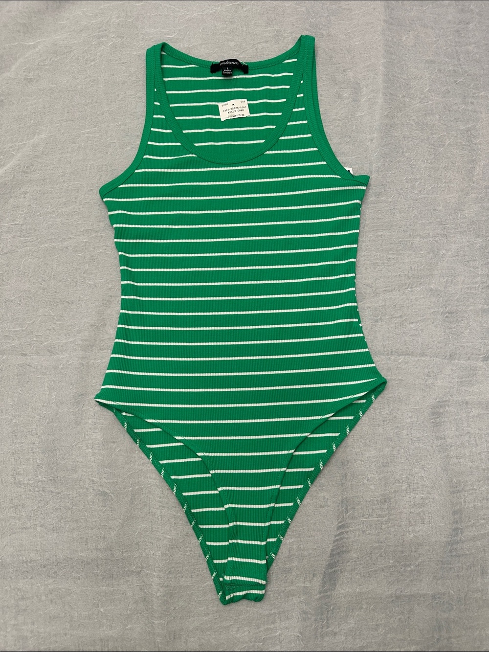 Ambiance Green Striped Kids One-Piece Bodysuit - Unbranded